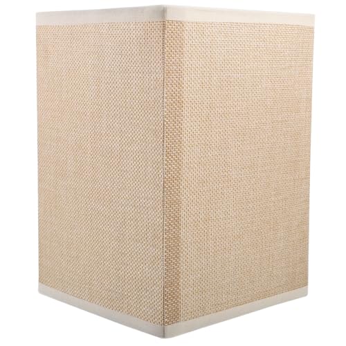 IWOWHERO Quadratischer Lampenschirm aus Grober Jute in Beige Ersatzschirm für Tischlampe und Stehlampe mit Fassung Leicht Langlebig Schützend für Wohnzimmer Schlafzimmer und Büro von IWOWHERO