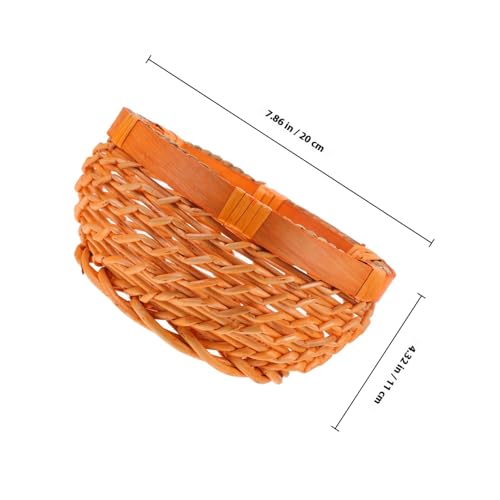 IWOWHERO Runder Geflochtener Rattan korb Multifunktionaler Aufbewahrungskorb für Snacks und Obst Stilvolles Kleines Körbchen für Hausgebrauch Rustikales Design Geräumig und Vielseitig von IWOWHERO