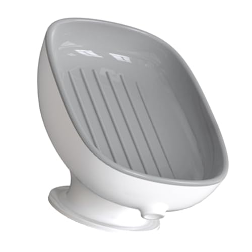 IWOWHERO Saugnapf Seifenschale mit Selbstentwässerung Badezimmer Soap Rack aus Langlebigem Material Einfache Montage ohne Bohren für Waschbecken Dusche und Waschküche Geeignet Modernes von IWOWHERO