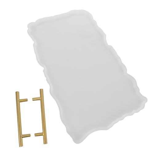 IWOWHERO Silikonform für Tray mit Metallgriffen Unregelmäßige Serviertablett Gießform für Epoxidharz Ergonomisch Fein Strukturiert Langlebig für Diy Wohnkultur und Schmuckschalen IWOWHERO Silikonform für Tray mit Metallgriffen Unregelmäßige Serviertablett Gießform für Epoxidharz Ergonomisch Fein Strukturiert Langlebig für Diy Wohnkultur und Schmuckschalen von IWOWHERO
