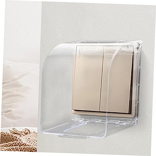 IWOWHERO Spritzwassergeschützte Steckdosenabdeckung Transparent Selbstklebender Wandschutz Wasserdichter Schutz für Badezimmer und Außenbereiche Einfache Montage Robust und Verschleißfest von IWOWHERO
