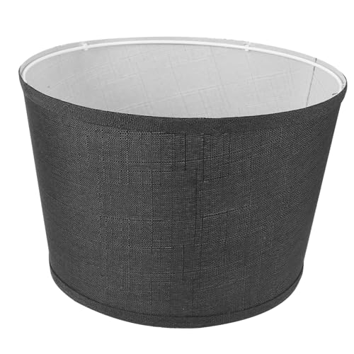 IWOWHERO Stabiler Stoff lampenschirm für Tischlampen und Stehleuchten Abnehmbar Schwarzer Leinenbezug Dekorativ und Lichtstreuend für Warmes von IWOWHERO