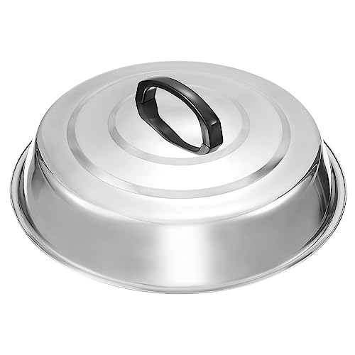 IWOWHERO Topfdeckel Rund Dampf und Bratabdeckung für Flache Grillplatten Hitzebeständig mit Komfortablem Kunststoffgriff Einfach zu Reinigen und Wiederverwendbar von IWOWHERO