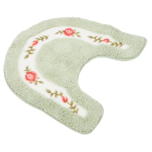 IWOWHERO U förmige Antirutsch bodenmatte mit Weichem Fußpolster Atmungsaktiv Schnell Trocknend rutschfest zur Einfachen Aufbewahrung im Pastoralen Stil für Badezimmer und Toilettenbereiche von IWOWHERO