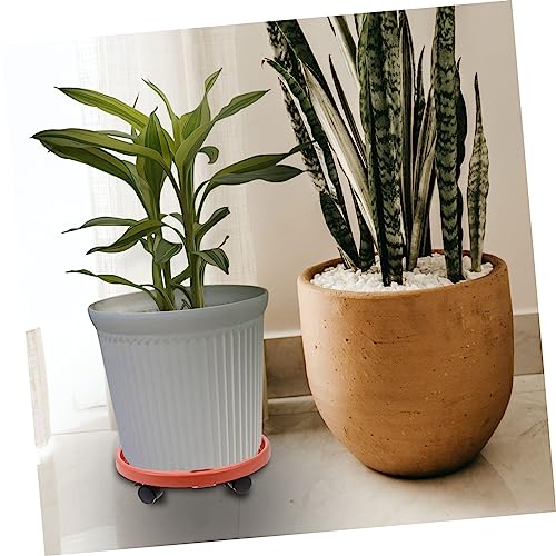 IWOWHERO Universeller Beweglicher Blumentopfständer mit Dicker Kunststoffplatte und Robustes Wasserdichtes Pflanzentopf Tablett für Innen und Außen Einfacher Transport und Braun von IWOWHERO