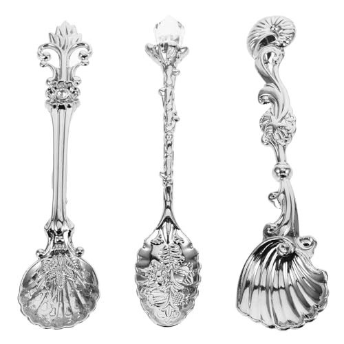 IWOWHERO Vintage Europäisches aus Langlebiger Kleine Dessertlöffel mit Langem Griff Vielseitig für Eis Getränke und Kuchen Stilvoll und Leicht Silberfarben IWOWHERO Vintage Europäisches aus Langlebiger Kleine Dessertlöffel mit Langem Griff Vielseitig für Eis Getränke und Kuchen Stilvoll und Leicht Silberfarben von IWOWHERO