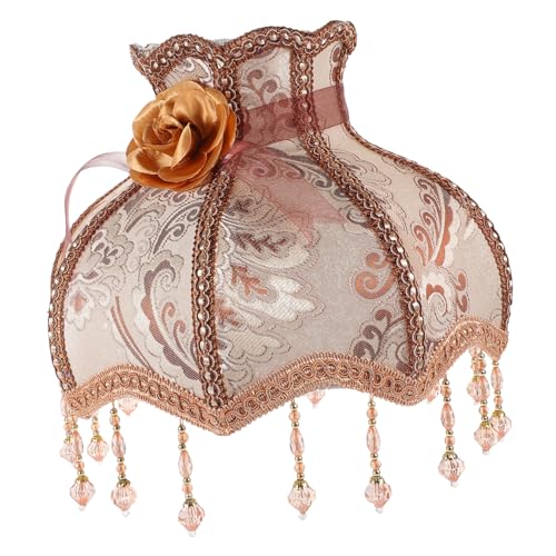 IWOWHERO Vintage Lampenschirm aus Stoff mit Spitze Fassung Retro Lampenzubehör für Steh Tischleuchte Ersatz Lampenschirm für Wand Bodenleuchte Langlebig und Praktisch von IWOWHERO