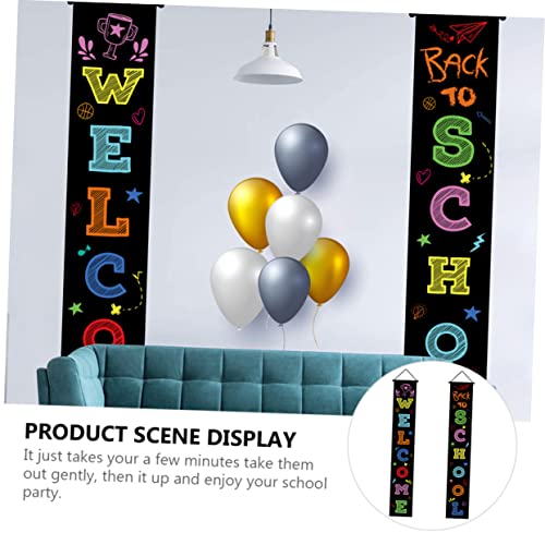 IWOWHERO Willkommensbanner Back To School aus Polyester Vorgefertigtes Türbanner zur Schulanfangsfeier Langlebig und Farbecht Einfache Aufhängung für Klassenzimmer und Partydekoration IWOWHERO Willkommensbanner Back To School aus Polyester Vorgefertigtes Türbanner zur Schulanfangsfeier Langlebig und Farbecht Einfache Aufhängung für Klassenzimmer und Partydekoration von IWOWHERO