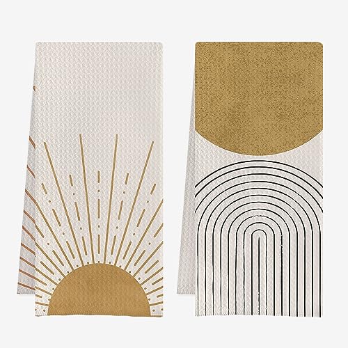 IWXYI Boho Sun Sunset Sunlight Waffle Weave Kitchen Dish Towels for Kitchen 16×24 Inches Set of 2, Bohemian Abstract Sun Decorative Hand Towels Dish Cloths for Bathroom Kitchen Washing Drying Dishes IWXYI Boho Sun Sunset Sunlight Waffle Weave Kitchen Dish Towels for Kitchen 16×24 Inches Set of 2, Bohemian Abstract Sun Decorative Hand Towels Dish Cloths for Bathroom Kitchen Washing Drying Dishes von IWXYI