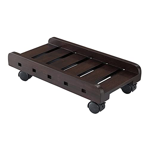 CPU-Ständer/Desktop-CPU-Halterung. Pc Wagen für Turmständer, Holz PC Standfuß für Turmböden Prozessor Wagen mit Rädern unter dem Schreibtisch (Braun) PC-Halterung von IXART
