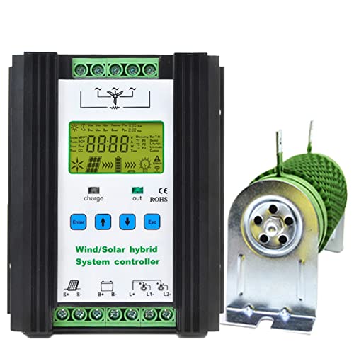 IXART 2800W Wind Solar Hybrid Laderegler, 12V/24V MPPT Laderegler, für 1200W Wind & 1600W Solarpanel System, mit Booster und Dump Load Funktion,24V von IXART