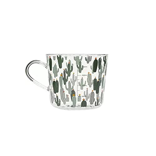 IXART Trinkgläser/Wassergläser Startseite Glastrinkbecher Büro Wasserbecher Frühstücksbecher Milchbecher mit Skala und Griff Wasserbecher aus Glas Trink-Becher aus Glas (Color : A) von IXART