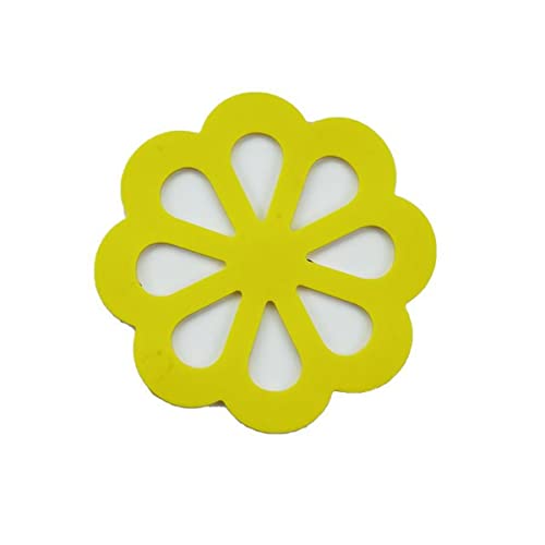IXCVBNGHS Blumen-Cartoon-Muster Tisch-Isoliermatte Verbrühungs-Anti-Rutsch Haushalts-Silikon-Tischset Schüssel-Matte Untersetzer-Tischmatte (gelb), small von IXCVBNGHS