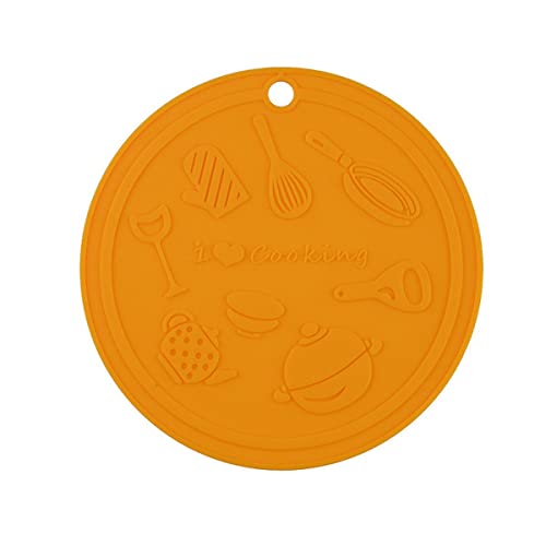 IXCVBNGHS I Love Cookie Cartoon-Muster Tisch-Isoliermatte Verbrühungs-Anti-Rutsch Haushalts-Silikon-Tischset Schüssel-Matte Untersetzer-Tischmatte (orange), small von IXCVBNGHS