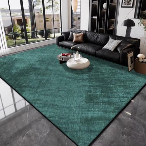 Eleganter grüner Teppich für das Wohnzimmer, großflächige Teppiche, weicher, rutschfester Bodenteppich für die Dekoration des Schlafzimmer-Esszimmers, Dunkelgrün (90 x 160 cm (35,43 x 62,99 Zoll)) Eleganter grüner Teppich für das Wohnzimmer, großflächige Teppiche, weicher, rutschfester Bodenteppich für die Dekoration des Schlafzimmer-Esszimmers, Dunkelgrün (90 x 160 cm (35,43 x 62,99 Zoll)) von IXEHOH