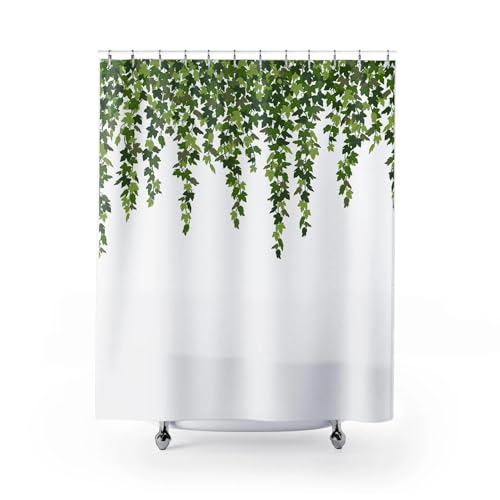 IXEHOH Efeu Natur Duschvorhang - Botanische Badezimmervorhänge,Grüner Blattpflanzen-Duschvorhang,Rustikales Natur-Badezimmerdekor 120x200cm/47x79in (BxH) von IXEHOH