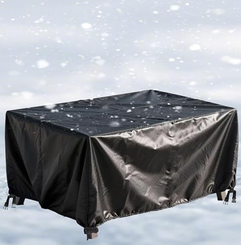 IXEHOH Gartenmöbel Abdeckung,Gartentisch Abdeckung 420d Oxford Anti-Uv Abdeckung Für Loungemöbel Rechteckig Abdeckplane Gartenmöbel 155x100x80cm(LxBxH) Wasserdicht,Winddicht,Anti-Uv - Schwarz von IXEHOH