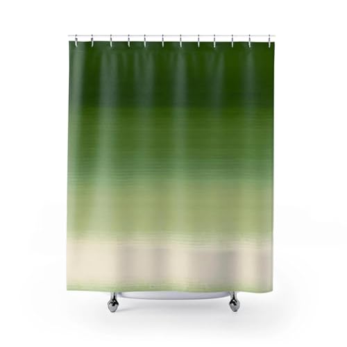 IXEHOH Grüner Stoff-Duschvorhang | Salbeigrün,Smaragdgrün,Elfenbein Ombre Duschvorhang,Minimalistischer moderner Badevorhang für Zuhause 75x200cm/29x79in (BxH) von IXEHOH