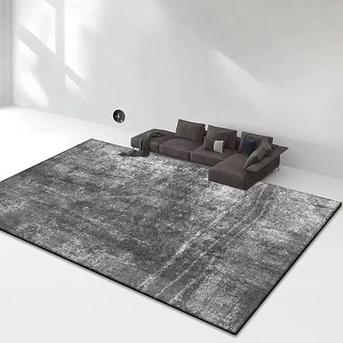 IXEHOH Moderner grau-weißer Teppich, große Teppiche für das Wohnzimmer, waschbare Teppiche, Leichter, luxuriöser, Rutschfester Bodenteppich für die Heimdekoration im Schlafzimmer (150 x 200 cm) von IXEHOH