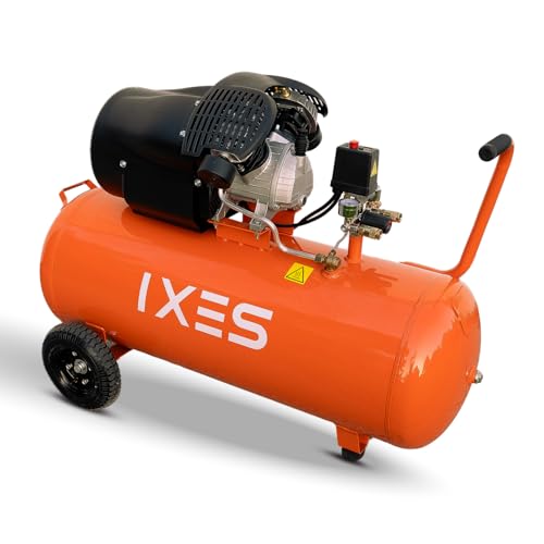 IXES Druckluft Kompressor IX-AC120TZ I 100 Liter Kessel | 10bar Arbeitsdruck | 3PS - 2,2 kW Leistung | 412 l/m Ansaugleistung | ölgeschmierter Doppelzylinder Luftkompressor von IXES