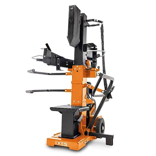 IXES Compact 15T Holzspalter stehend | 400V 3500W | Kurzholz & Langholz bis 450x1070mm | Schwenkbarer Tisch | 15 Tonnen Spaltkraft | Vario Spalt System | Fangbügel für Spaltgut | inkl. Fahrvorrichtung von IXES