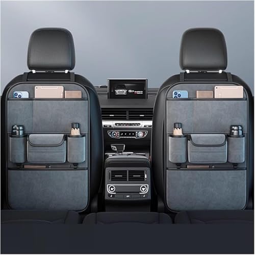 IXEUYN Auto Rückenlehne Organizer für Audi Q2 Q3 Q4 Q5 Q7 Q8, Auto-Sitz-Organizer Rückseite Multifunktionale Wasserdicht Rücksitz Organizer Zubehör,Gray-Two von IXEUYN