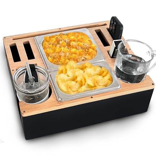IXIGER Couchbar Snackbox, Ausgestattet Mit Zwei Snacktabletts, Bambus-Couchbar, Seitlichen Öffnungen, Couch-Butler, Organisiert Und Verstaut Ihre Sofaartikel. IXIGER Couchbar Snackbox, Ausgestattet Mit Zwei Snacktabletts, Bambus-Couchbar, Seitlichen Öffnungen, Couch-Butler, Organisiert Und Verstaut Ihre Sofaartikel. von IXIGER