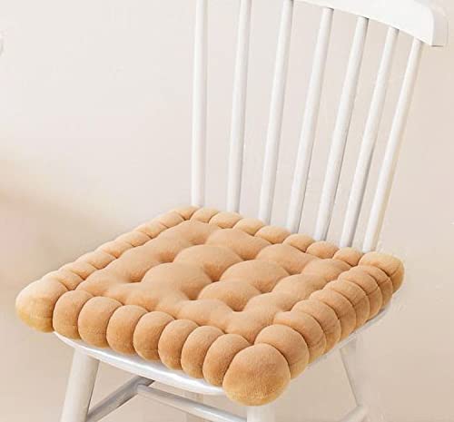 Biscuit Shaped Meditation Kissen Sitzkissen Round Cookie Chair Pad Square Floor Pillow Cushion für Stuhl Wohnzimmer Balkon Büro Sofa Yoga（40cm） (quadratisch, Hellbraun) von IXITON