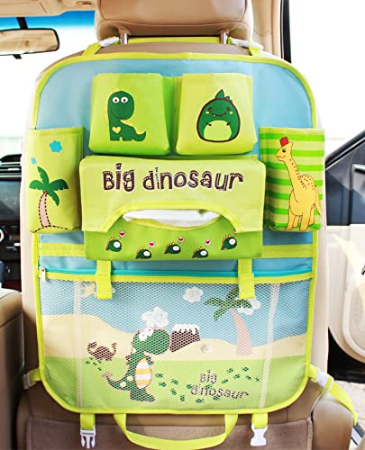 IXITON 1Stück Cartoon Rücksitz Auto-Aufbewahrungs-Organizer,Niedliche Kinder Autositz zurück Organizer Hanging Auto Organizador Taschen Tasche Reisen Interieur Zubehör (Dinosaurier) von IXITON