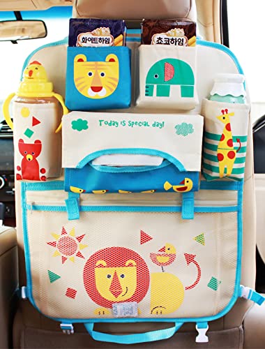 IXITON 1Stück Cartoon Rücksitz Auto-Aufbewahrungs-Organizer,Niedliche Kinder Autositz zurück Organizer Hanging Auto Organizador Taschen Tasche Reisen Interieur Zubehör (Löwe) von IXITON