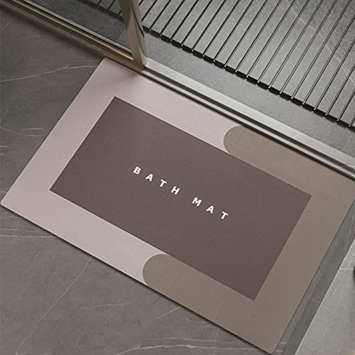 Dusche, Schnell trocknender Badezimmerteppich, super saugfähige Badezimmer-Duschmatten, 4-lagiges Design, leicht zu reinigende, waschbare Badezimmermatten, rechteckig blau(Rectangle Brown,40*60cm) von IXMLDAXD