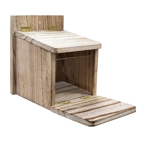 Futterspender für Haustiere, Eichhörnchen-Futterstation aus Holz, Eichhörnchen-Futterbox, Vogelfutterstationen for den Außenbereich – Multifunktionales Haustierzubehör for Bäume, Garten, Hof von IXMLDAXD