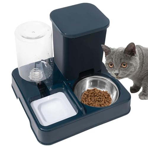 Futterspender für Haustiere, Katzenfutter- und Trinkautomat, 2-in-1-Katzenfutter- for Katzen, Rutschfester Futter- for Haustiere – Automatischer Futterautomat(Blue) von IXMLDAXD
