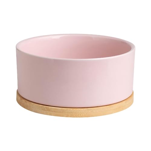 Futterspender für Haustiere, Keramiknapf for Haustiere – Beheizter Wassernapf, selbstwärmender USB-Napf | Große Basis mit automatischem Wärmesystem(Pink) von IXMLDAXD