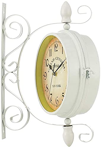IXMLDAXD Doppelseitige Wanduhr, Klassische 360°-Drehuhr for den Garten im Freien, Bahnhof mit Halterung, wasserdicht, schön IXMLDAXD Doppelseitige Wanduhr, Klassische 360°-Drehuhr for den Garten im Freien, Bahnhof mit Halterung, wasserdicht, schön von IXMLDAXD