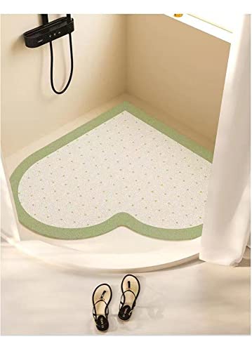 IXMLDAXD Dusche, Badematte, Eckduschmatte, PVC-Luffa-Badteppich, rutschfeste Badewannenmatten mit Drainage, langlebiger, atmungsaktiver Badezimmerteppich for Nassbereiche(Green,80x80cm) von IXMLDAXD