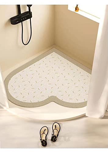 IXMLDAXD Dusche, Badematte, Eckduschmatte, PVC-Luffa-Badteppich, rutschfeste Badewannenmatten mit Drainage, langlebiger, atmungsaktiver Badezimmerteppich for Nassbereiche(Khaki,60x60cm) von IXMLDAXD