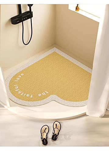 IXMLDAXD Dusche, Badematte, Eckduschmatte, PVC-Luffa-Badteppich, rutschfeste Badewannenmatten mit Drainage, langlebiger, atmungsaktiver Badezimmerteppich for Nassbereiche(Yellow,70x70cm) von IXMLDAXD