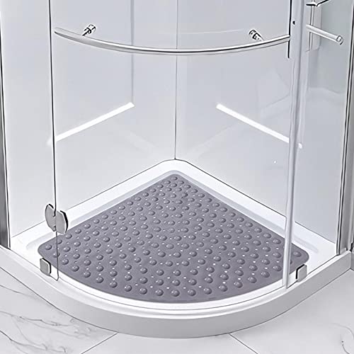 IXMLDAXD Dusche, Badematte, rutschfeste Duschmatte, gebogener Gummi-Badewannenteppich mit Saugnapf for das Badezimmer, bequem for die Füße(Grey,54x54cm/21.3x21.3in) von IXMLDAXD