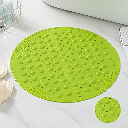 IXMLDAXD Dusche, Badematte Badematte mit starkem Saugnapf und Abflusslöchern, TPR-Material, weiche und Bequeme Anti-Rutsch-Matten, ideal for empfindliche Haut(Green,55x55cmA) von IXMLDAXD