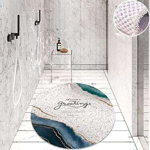 IXMLDAXD Dusche, Badewannenmatte for Nassbereiche in der Dusche, Badezimmer-Eck-Fußmassage-Duschmatte, rutschfeste, schnell trocknende Badewannenmatte, Sektor/Rund(Greeting Round,75x75cm) von IXMLDAXD
