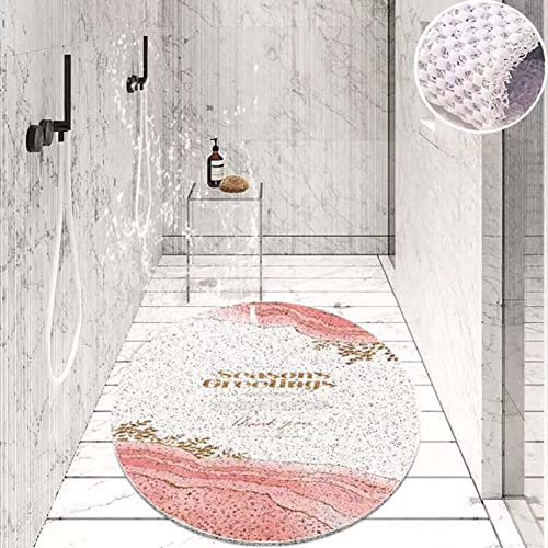 IXMLDAXD Dusche, Badewannenmatte for Nassbereiche in der Dusche, Badezimmer-Eck-Fußmassage-Duschmatte, rutschfeste, schnell trocknende Badewannenmatte, Sektor/Rund(Seasons Round,80x80cm) von IXMLDAXD