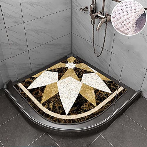 IXMLDAXD Dusche, Badewannenmatte for Nassbereiche in der Dusche, Badezimmer-Eck-Fußmassage-Duschmatte, rutschfeste, schnell trocknende Badewannenmatte, Sektor/Rund(Shield Sector,100x100cm) von IXMLDAXD