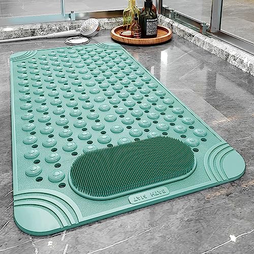 IXMLDAXD Dusche, Duschmatten in der Dusche, mit rutschfesten Saugnäpfen, Fußmassage, modernes Design, for Duschkabinenböden, Badewanne und Badezimmer(Green,Width 36CM*Length 70CM) von IXMLDAXD