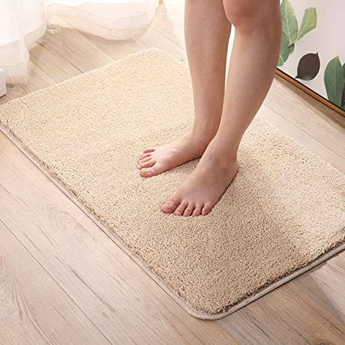 IXMLDAXD Dusche, Saugfähiger Duschvorleger, weiche Mikrofaser-Badezimmermatten, Badeteppich, Duschmatte, fusselfreie Fußmatten, Badematten for Badezimmer(Beige,60x90cm) von IXMLDAXD