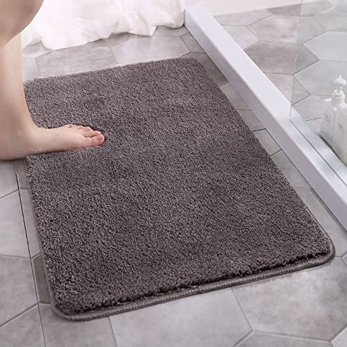 IXMLDAXD Dusche, Saugfähiger Duschvorleger, weiche Mikrofaser-Badezimmermatten, Badeteppich, Duschmatte, fusselfreie Fußmatten, Badematten for Badezimmer(Dark Grey,40x60cm) von IXMLDAXD