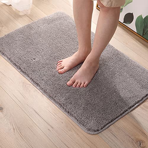 IXMLDAXD Dusche, Saugfähiger Duschvorleger, weiche Mikrofaser-Badezimmermatten, Badeteppich, Duschmatte, fusselfreie Fußmatten, Badematten for Badezimmer(Light Grey,40x60cm) von IXMLDAXD