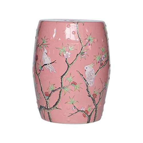 IXMLDAXD Keramikbänke, Country Flower and Bird Keramik-Trommelhocker, runder Hocker im neuen chinesischen Stil, kreativer Ankleide- und Schuhwechselhocker.(Pink) von IXMLDAXD