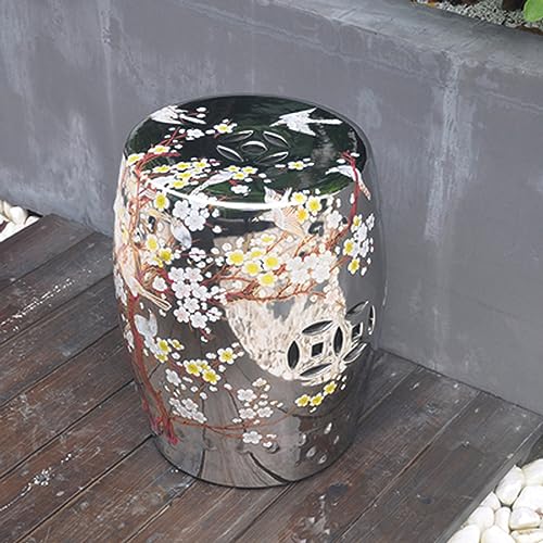 IXMLDAXD Keramikbänke, Dekorative Gartenhocker, Haushaltshocker, tragbare Tische, Wohnzimmerdekorationen, die for mehrere Anlässe im Innen- und Außenbereich verwendet Werden(Silvery) von IXMLDAXD