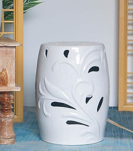 IXMLDAXD Keramikbänke, Gelber handbemalter Blumen-Trommelhocker aus Keramik, Gartendekorationshocker, tragbarer Tisch for Haushaltshocker, Wohnzimmerdekoration, Innen- und Außenbereich(C) von IXMLDAXD